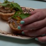 Braised rabbit tartlet with a malbec winter vegetable reduction